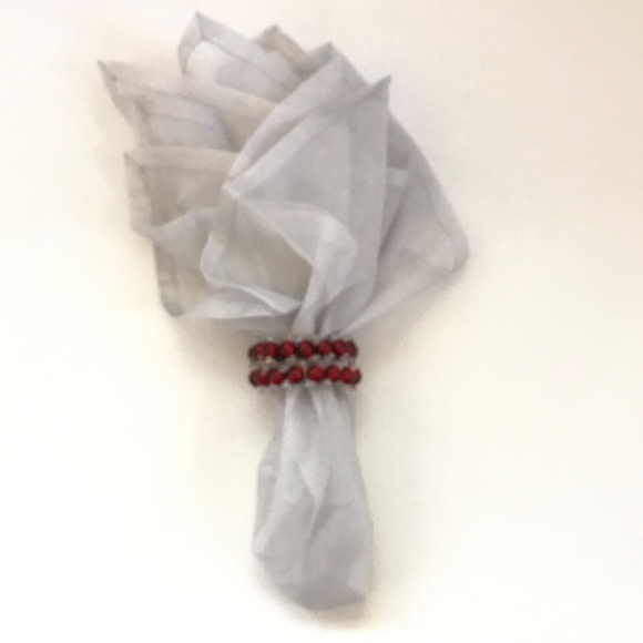 PIER 1 Napkins Sheer Silver Gray  Set of 8 - Picture 2 of 12